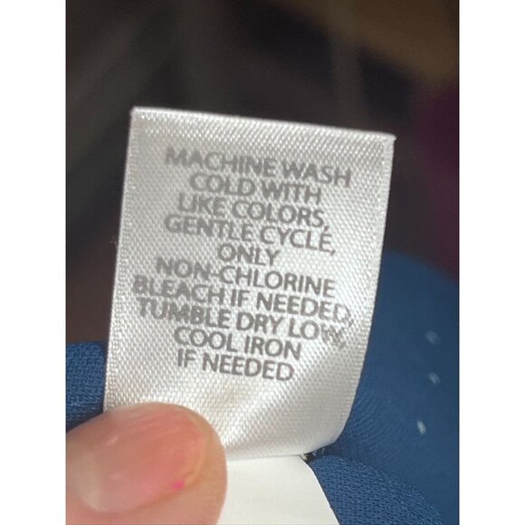 J Jill Pant Women XL Blue Polka Dot Wide Leg Retro Boho Resort Preppy Classic - Picture 11 of 12